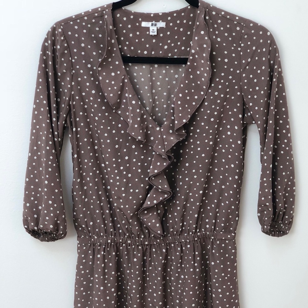 Uniqlo Polka Dot Ruffle Dress